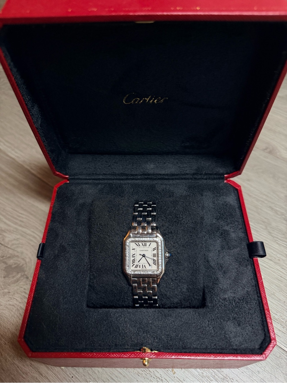 CARTIER PANTHERE Quartz 27mm Steel 0.48TCW Diamond Watch NEW Model